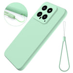 For Xiaomi 14 Silicone Case with a Strap Mobile Phone Back Cover Protector