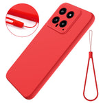 For Xiaomi 14 Silicone Case with a Strap Mobile Phone Back Cover Protector