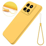 For Xiaomi 14 Silicone Case with a Strap Mobile Phone Back Cover Protector