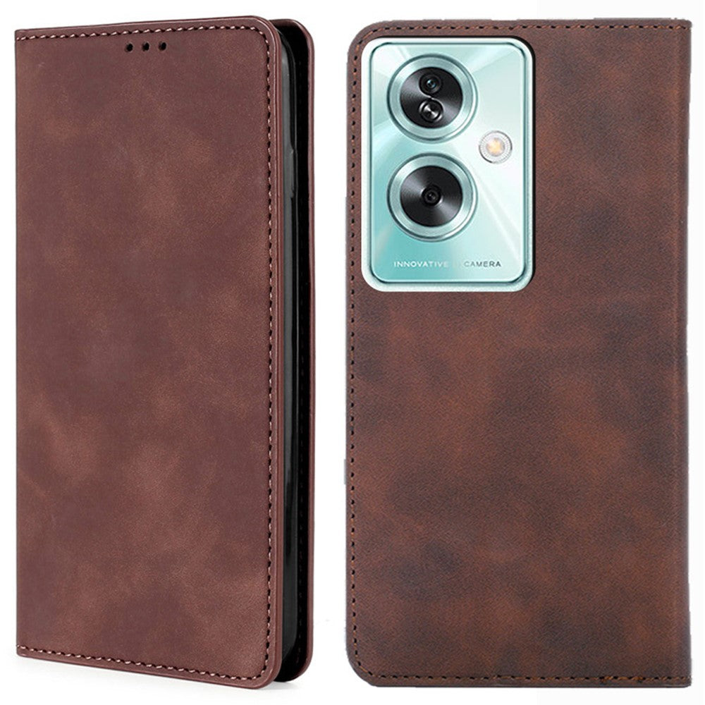 For Oppo A79 5G / A2 5G Leather Case Magnetic Auto Closing Phone Stand Cover