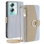 For Oppo A79 5G / A2 5G Case Zipper Pocket Mirror PU Leather Wallet Cover