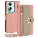 For Oppo A79 5G / A2 5G Case Zipper Pocket Mirror PU Leather Wallet Cover