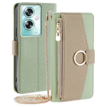 For Oppo A79 5G / A2 5G Case Zipper Pocket Mirror PU Leather Wallet Cover