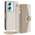 For Oppo A79 5G / A2 5G Case Zipper Pocket Mirror PU Leather Wallet Cover