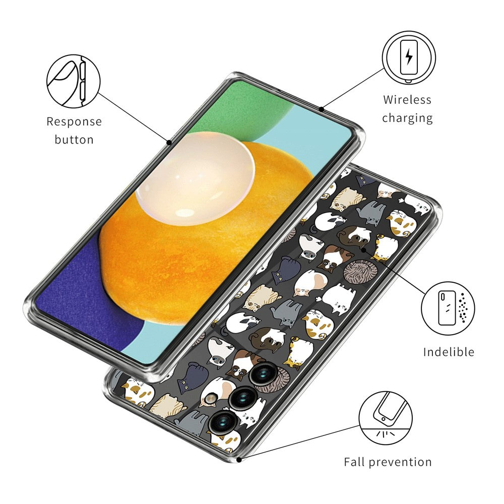 For Samsung Galaxy A25 5G (Global) (161.0 x 76.5 x 8.3mm) TPU Case Clear Pattern Printed Phone Cover