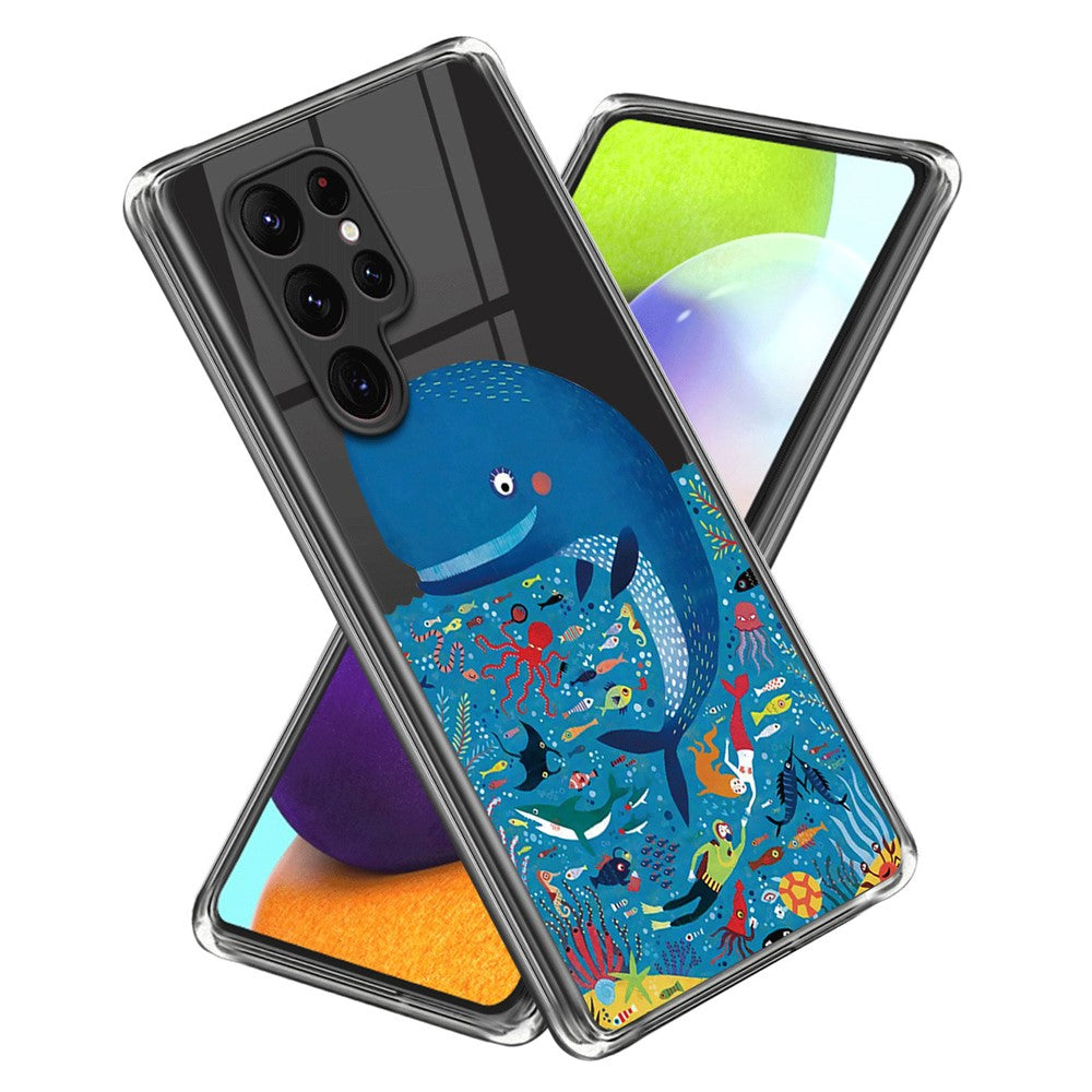 For Samsung Galaxy S24 Ultra Case Anti-scratch TPU Back Cover with Pattern Printing