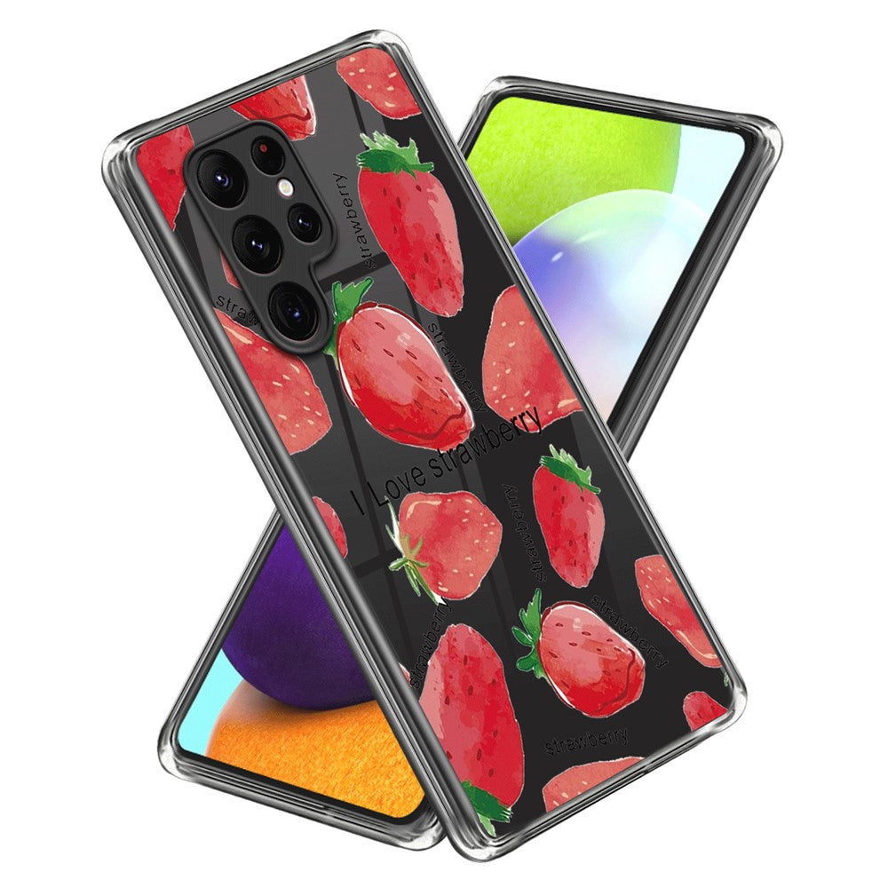 For Samsung Galaxy S24 Ultra Case Anti-scratch TPU Back Cover with Pattern Printing