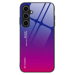 Til Samsung Galaxy A15 5G Bagcover Gradient Farvet Hærdet Glas Telefoncover Beskytter
