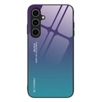 Til Samsung Galaxy A15 5G Bagcover Gradient Farvet Hærdet Glas Telefoncover Beskytter