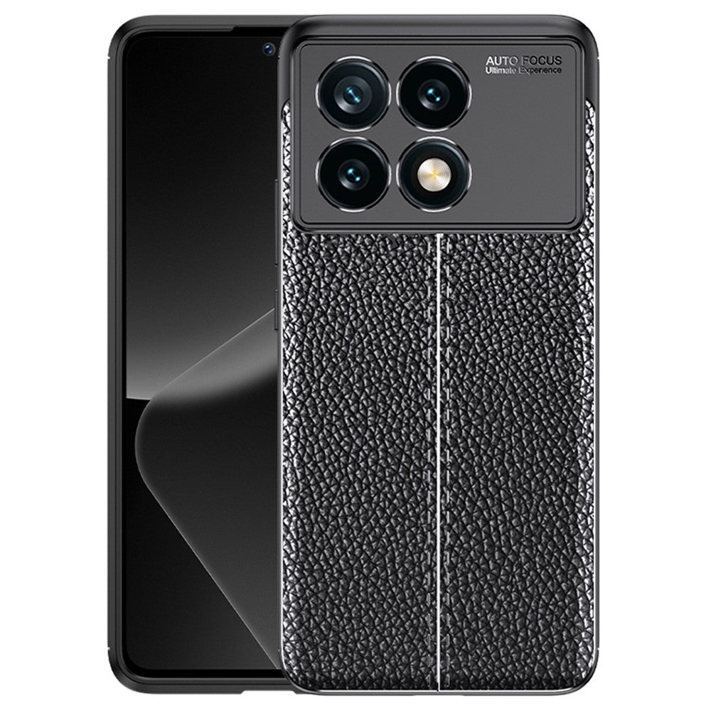 For Xiaomi Redmi K70E 5G / Poco X6 Pro 5G TPU Case Shock Absorbing Litchi Texture Back Cover