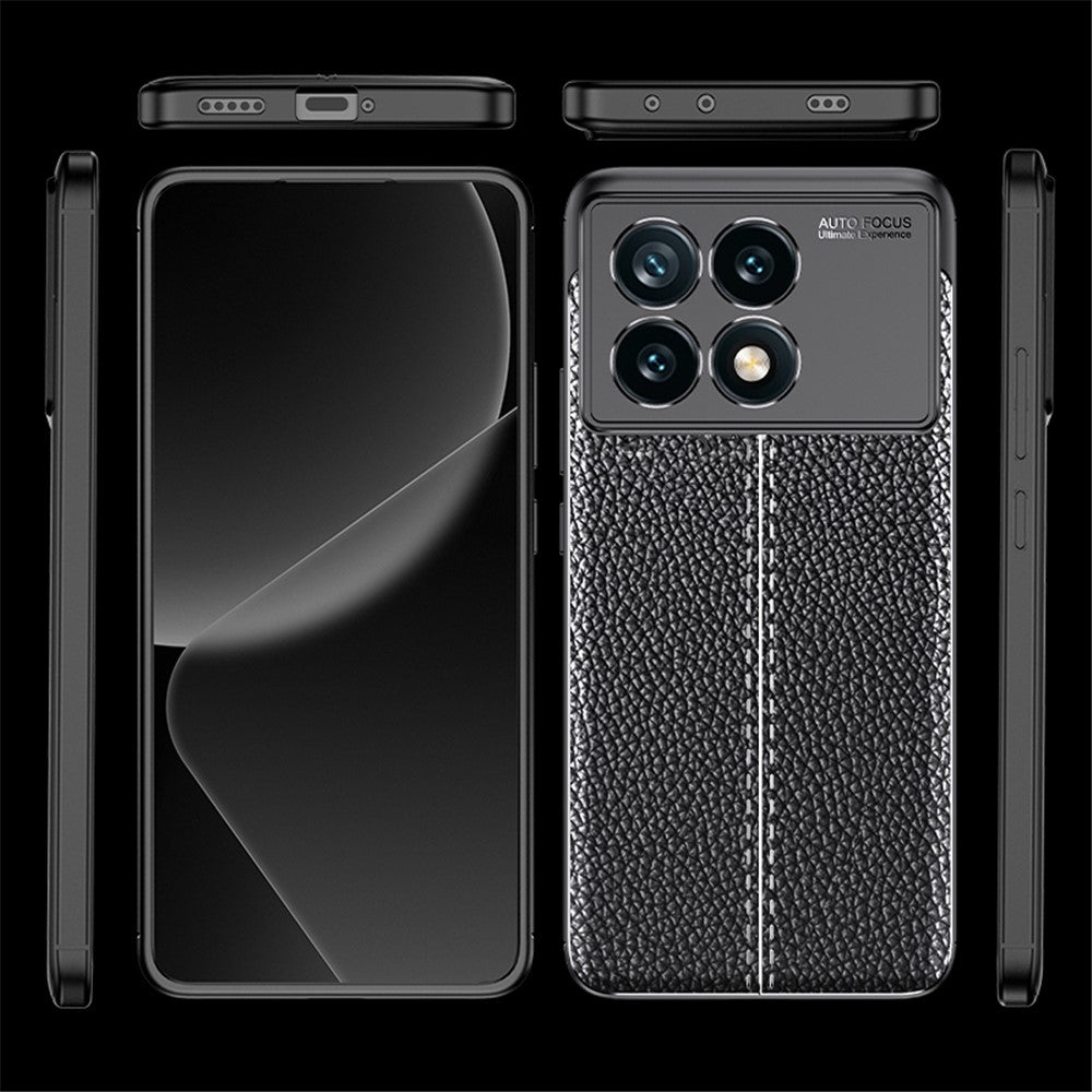 For Xiaomi Redmi K70E 5G / Poco X6 Pro 5G TPU Case Shock Absorbing Litchi Texture Back Cover