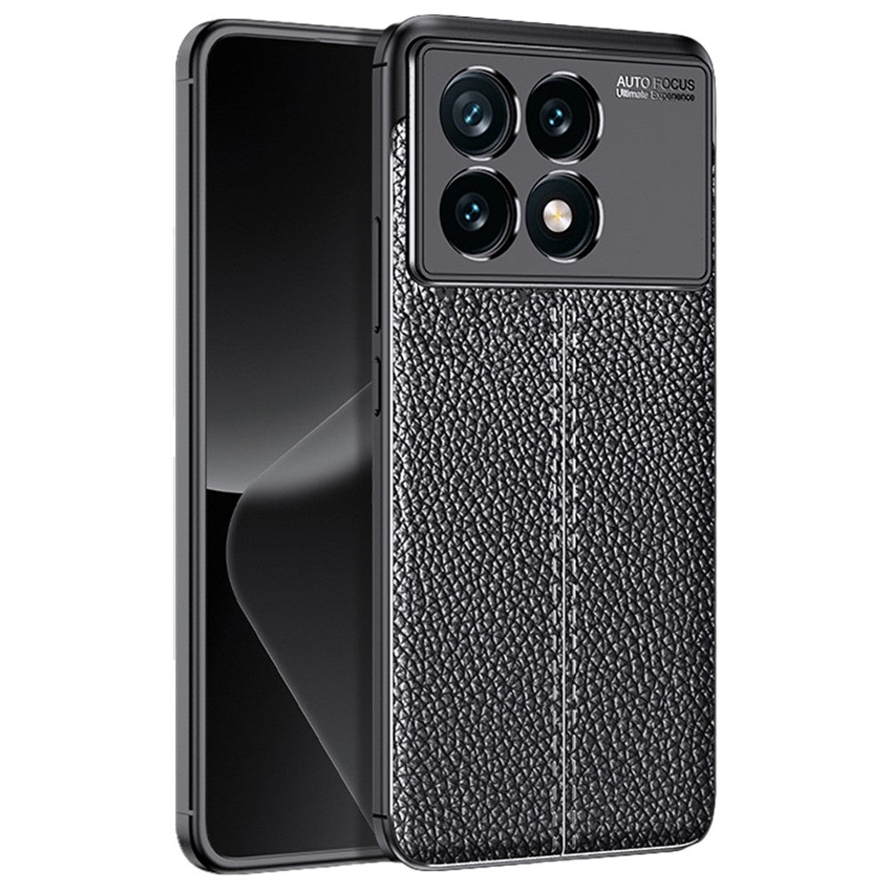 For Xiaomi Redmi K70E 5G / Poco X6 Pro 5G TPU Case Shock Absorbing Litchi Texture Back Cover
