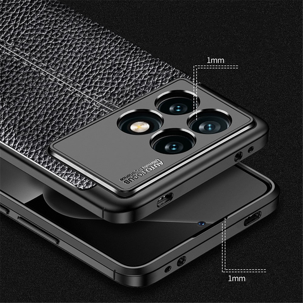 For Xiaomi Redmi K70E 5G / Poco X6 Pro 5G TPU Case Shock Absorbing Litchi Texture Back Cover