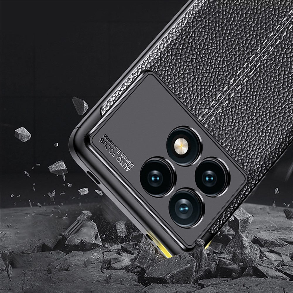 For Xiaomi Redmi K70E 5G / Poco X6 Pro 5G TPU Case Shock Absorbing Litchi Texture Back Cover