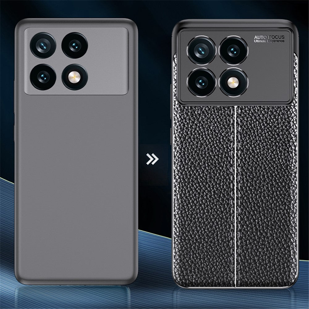 For Xiaomi Redmi K70E 5G / Poco X6 Pro 5G TPU Case Shock Absorbing Litchi Texture Back Cover