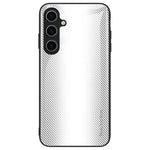Samsung Galaxy A15 4G mobilskal Kolfiberstruktur Härdat Glas Bakstycke