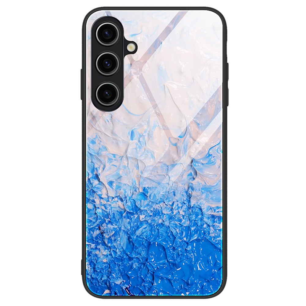For Samsung Galaxy A35 5G Marble Pattern Case Tempered Glass+PC+TPU Phone Cover