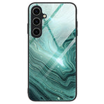 For Samsung Galaxy A35 5G Marble Pattern Case Tempered Glass+PC+TPU Phone Cover