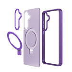 For Samsung Galaxy S24 Magnetic Case Anti-Drop TPU+PC Kickstand Phone Cover