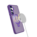 For Samsung Galaxy S24 Magnetic Case Anti-Drop TPU+PC Kickstand Phone Cover