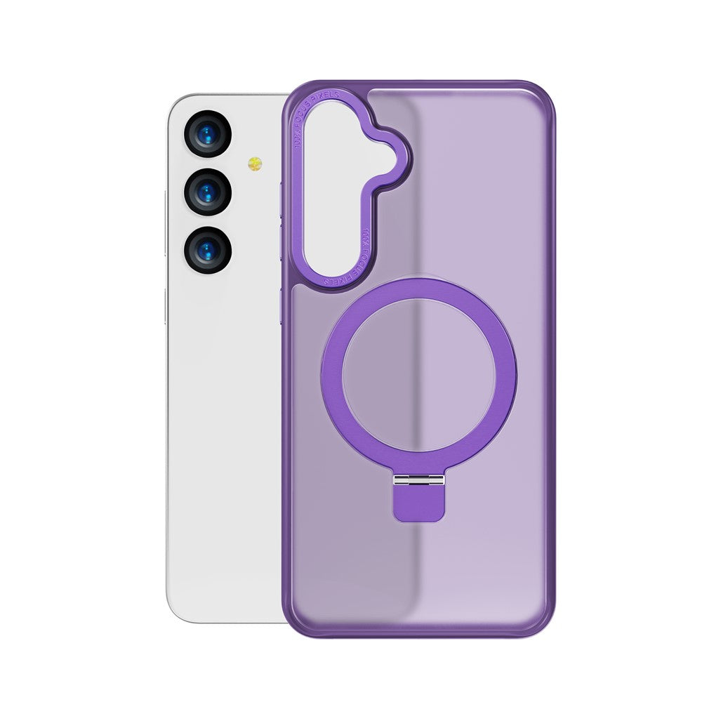 For Samsung Galaxy S24 Magnetic Case Anti-Drop TPU+PC Kickstand Phone Cover
