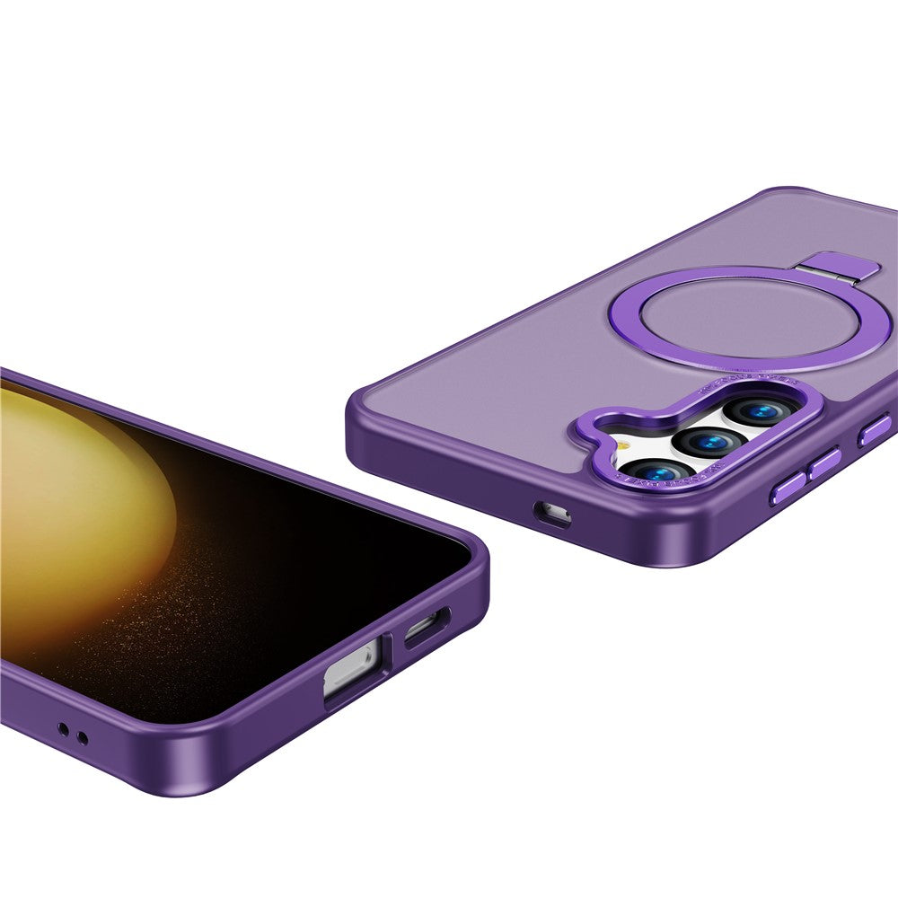 For Samsung Galaxy S24 Magnetic Case Anti-Drop TPU+PC Kickstand Phone Cover