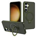 For Samsung Galaxy S24 Magnetic Case Anti-Drop TPU+PC Kickstand Phone Cover