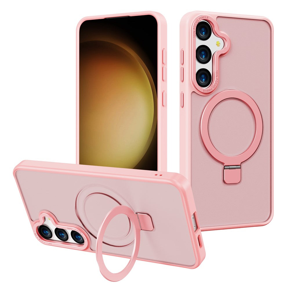 For Samsung Galaxy S24 Magnetic Case Anti-Drop TPU+PC Kickstand Phone Cover