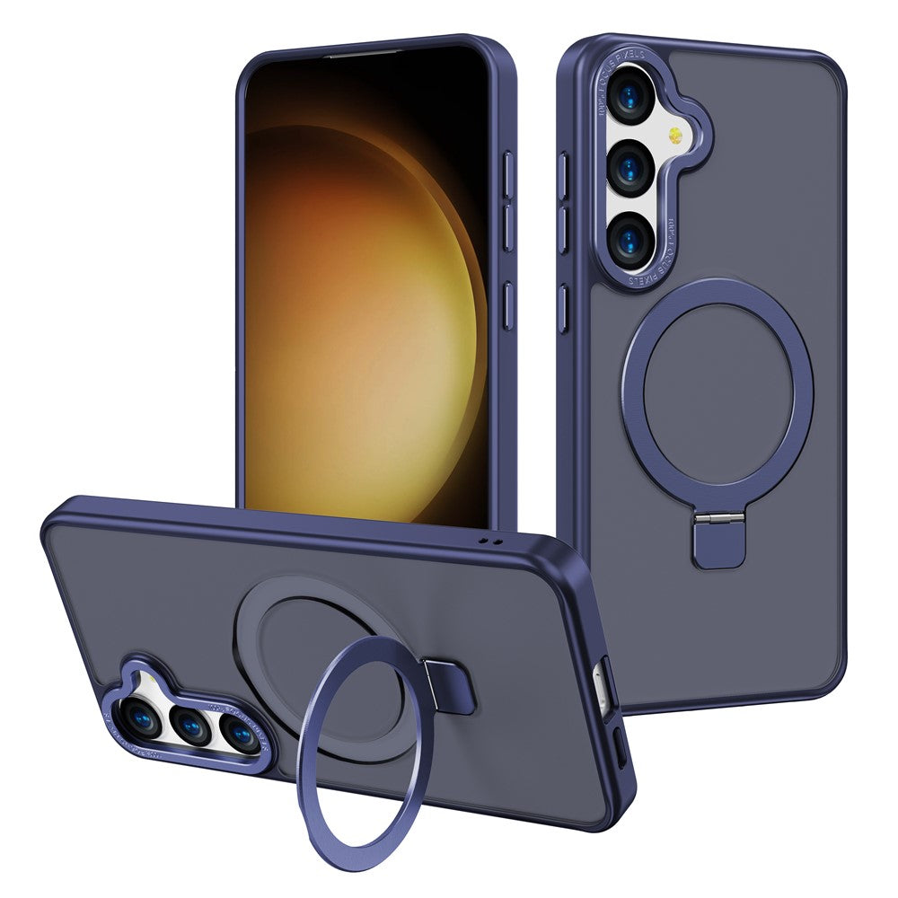 For Samsung Galaxy S24 Magnetic Case Anti-Drop TPU+PC Kickstand Phone Cover