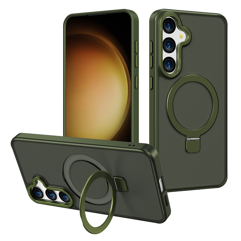 Samsung Galaxy S24+ skal Fallskyddande TPU+PC stativ Magnetiskt skal