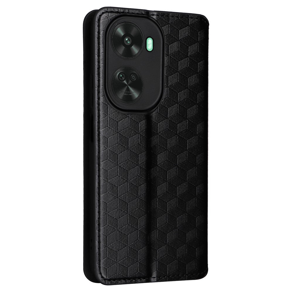 For Huawei nova 11 SE / nova 12 SE 4G Stand View Cover Rhombus Pattern Imprinted Phone Case