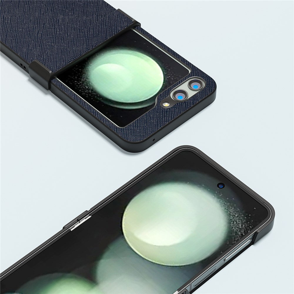 ABEEL til Samsung Galaxy Z Flip5 5G Cover med hængselbeskyttelse og krydset tekstur
