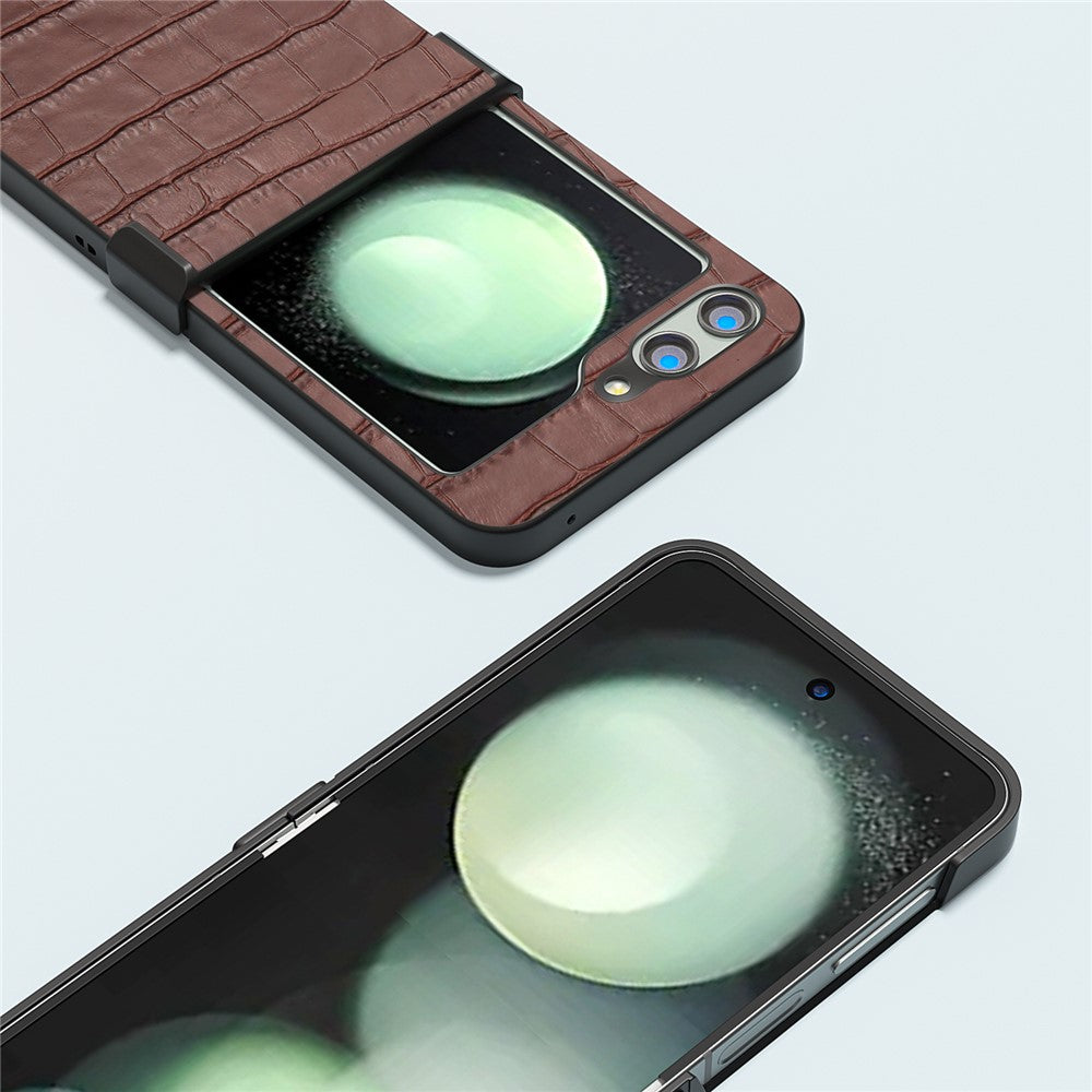 ABEEL Til Samsung Galaxy Z Flip5 5G Hængselbeskyttelsescover med krokodilletekstur