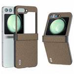 ABEEL For Samsung Galaxy Z Flip5 5G Slim Phone Case Hinge Protection Litchi Texture Back Cover