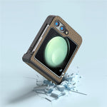 ABEEL For Samsung Galaxy Z Flip5 5G Slim Phone Case Hinge Protection Litchi Texture Back Cover