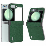 ABEEL For Samsung Galaxy Z Flip5 5G Slim Phone Case Hinge Protection Litchi Texture Back Cover