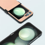 ABEEL For Samsung Galaxy Z Flip5 5G Litchi Texture Case Genuine Cow Leather Phone Back Cover