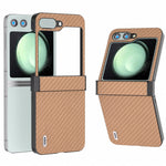 ABEEL For Samsung Galaxy Z Flip5 5G Phone Case Hinge Protection Carbon Fiber Texture Cover