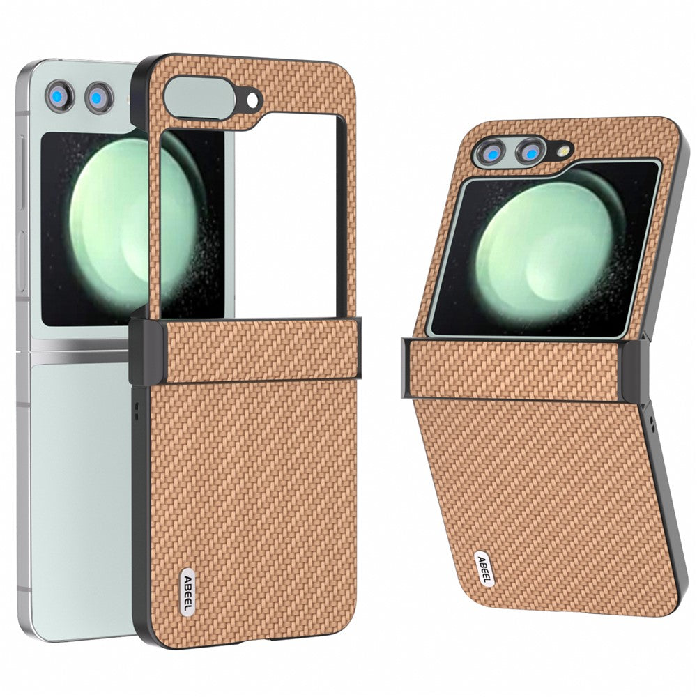 ABEEL For Samsung Galaxy Z Flip5 5G Phone Case Hinge Protection Carbon Fiber Texture Cover