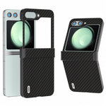 ABEEL For Samsung Galaxy Z Flip5 5G Phone Case Hinge Protection Carbon Fiber Texture Cover