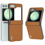 ABEEL For Samsung Galaxy Z Flip5 5G Phone Case Hinge Protection Carbon Fiber Texture Cover