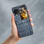 ABEEL For Oppo Find N3 Flip 5G Phone Case Genuine Cow Leather Slim Cover