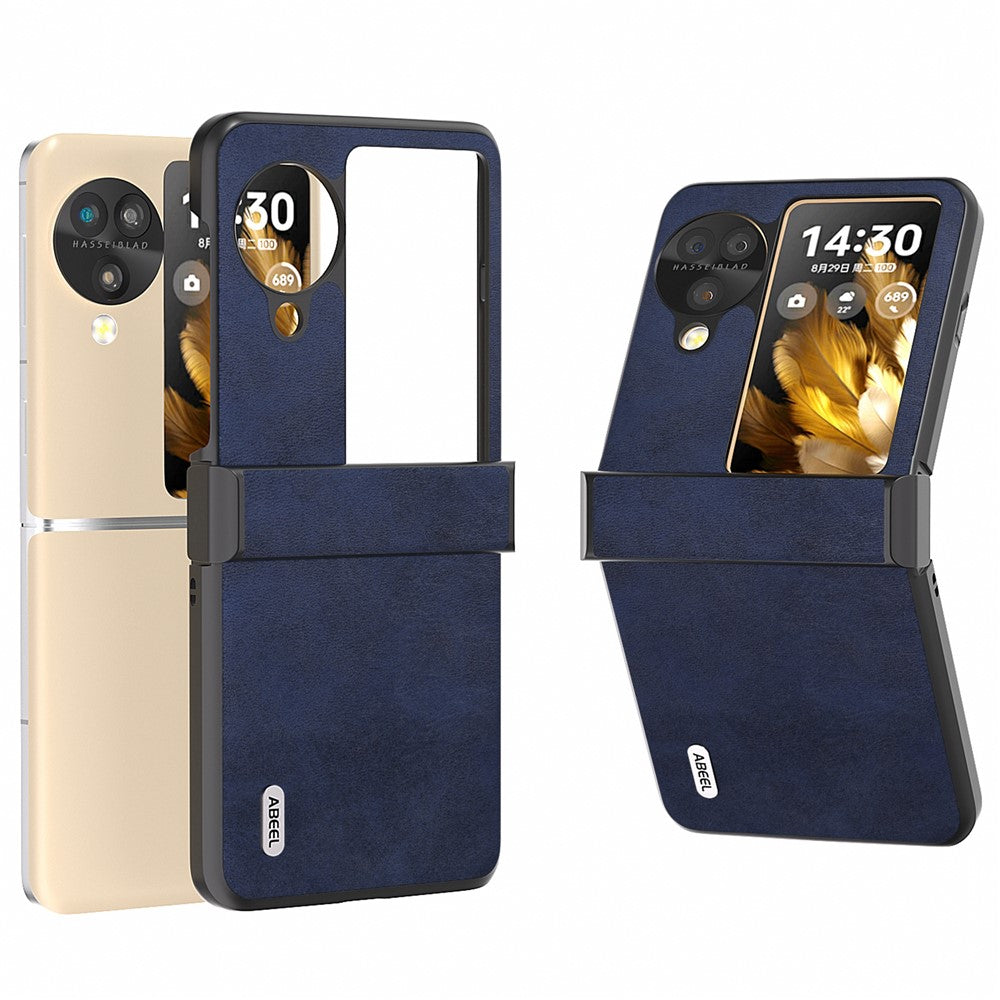 ABEEL For Oppo Find N3 Flip 5G Phone Case PU Leather Hinge Protection Cover