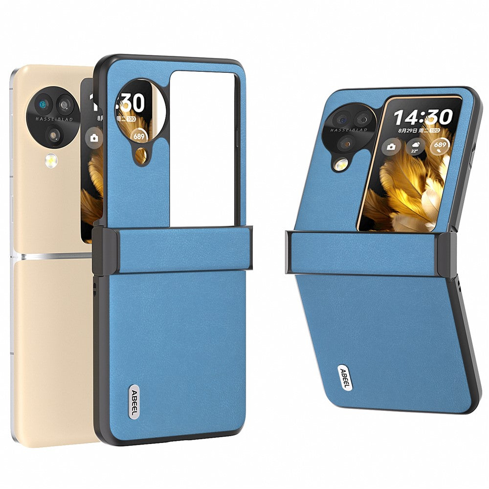 ABEEL For Oppo Find N3 Flip 5G Phone Case Hinge Protection Textured PU Leather Cover