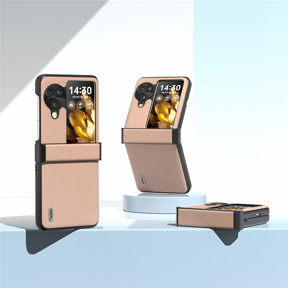 ABEEL For Oppo Find N3 Flip 5G Hinge Protection Case Genuine Cow Leather Back Cover