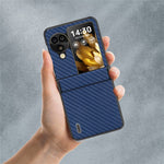 ABEEL For Oppo Find N3 Flip 5G Protective Phone Case Carbon Fiber Texture Cover