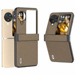 ABEEL For Oppo Find N3 Flip 5G Phone Case Genuine Cow Leather+PC Hinge Protection Cover
