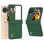 ABEEL For Oppo Find N3 Flip 5G Phone Case Genuine Cow Leather+PC Hinge Protection Cover