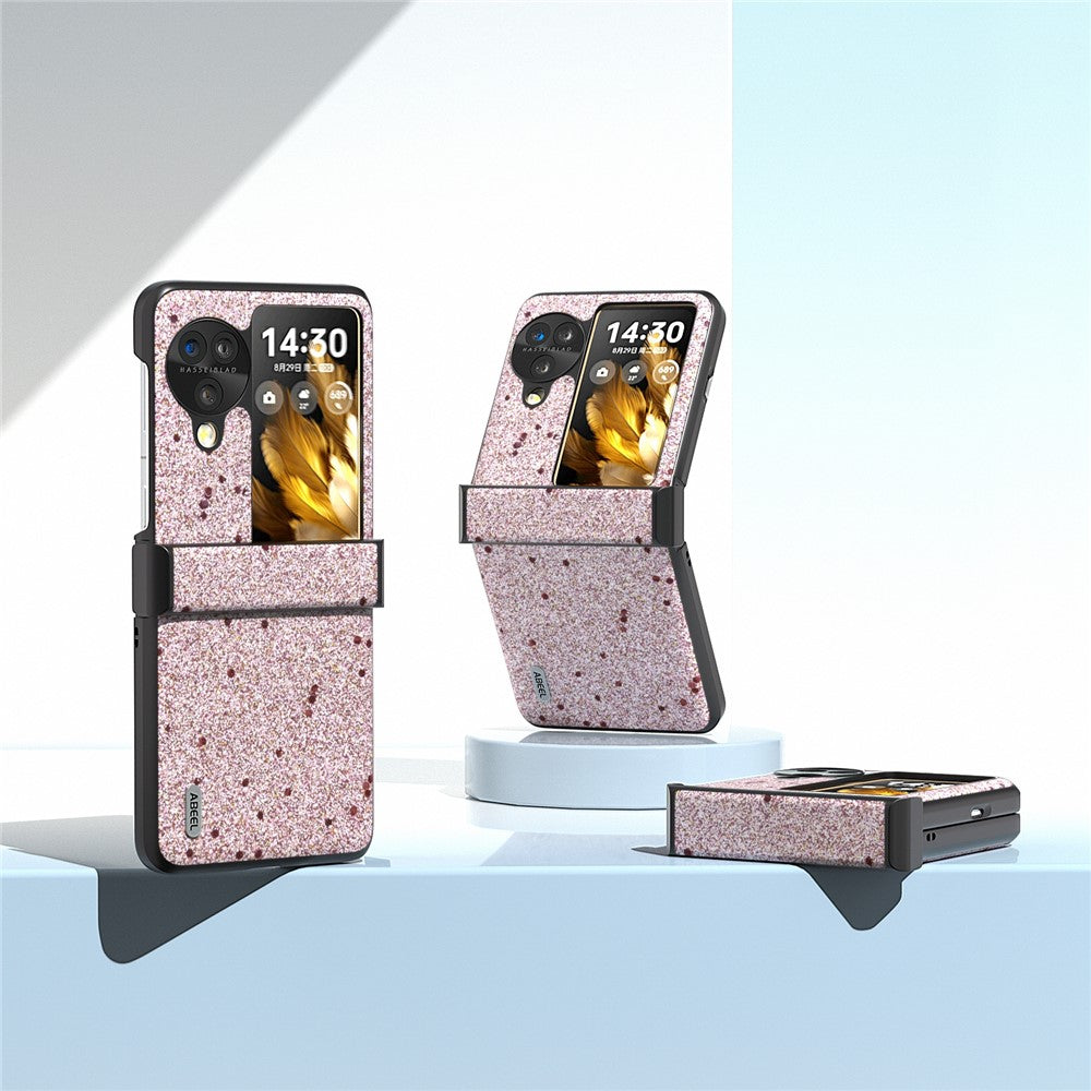 ABEEL For Oppo Find N3 Flip 5G Phone Case Glitter PU Leather Hinge Protection Cover