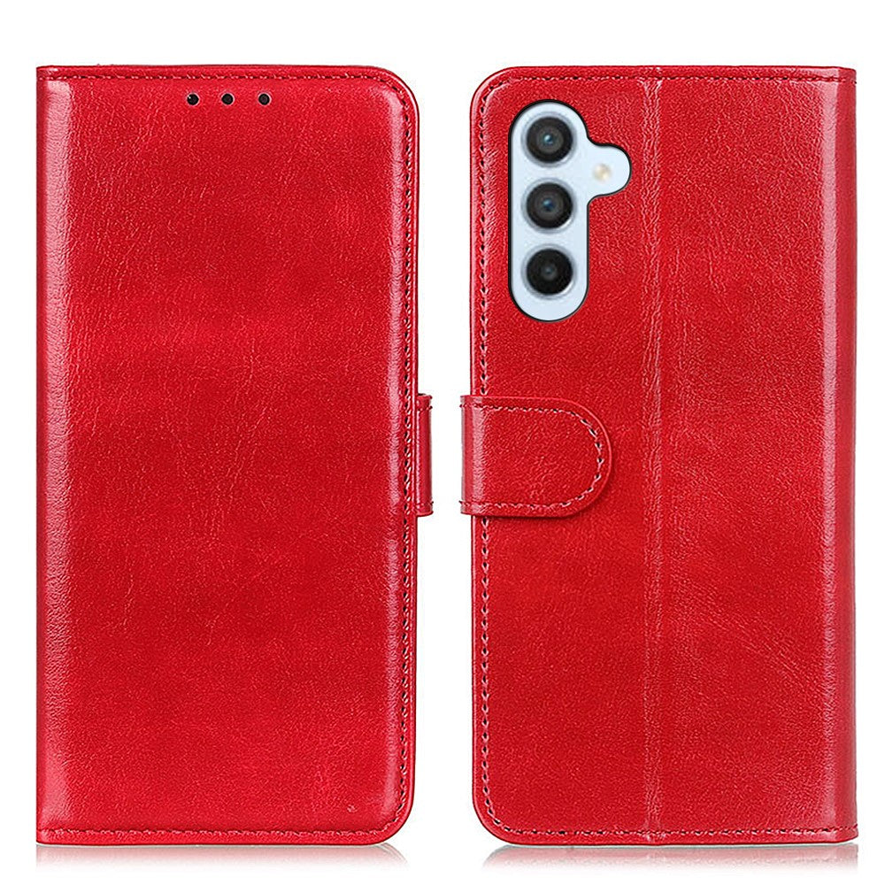 Til Samsung Galaxy A35 5G Cover med Crazy Horse Tekstur, Læder og Standfunktion